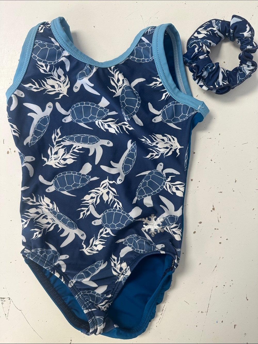 Snowflake Designs Sea Turtle Maui Hawaii Gymnastics Leotard Navy Small